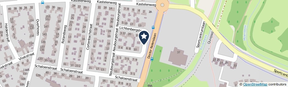 Kaartweergave Lichtenbergstraat in Sittard