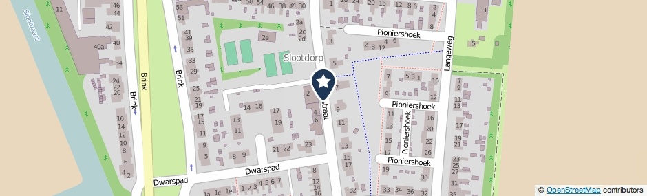 Kaartweergave Schoolstraat in Slootdorp