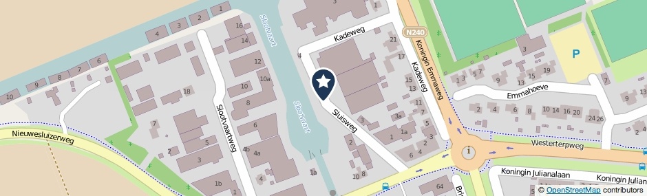 Kaartweergave Sluisweg in Slootdorp