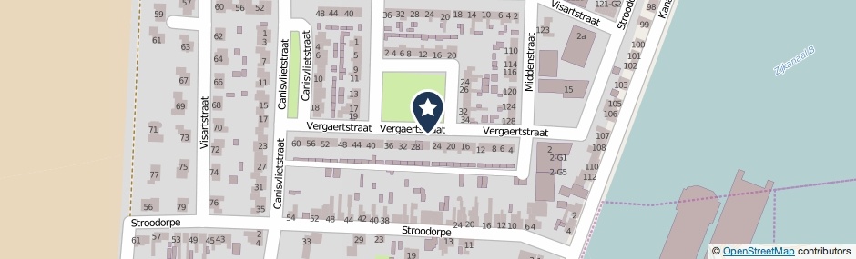 Kaartweergave Vergaertstraat in Sluiskil