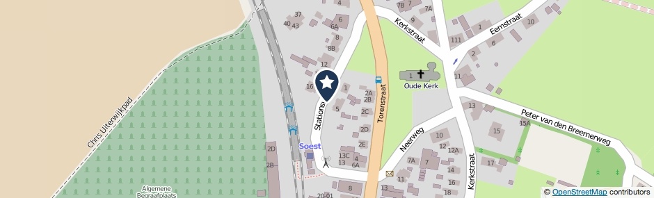 Kaartweergave Stationsweg in Soest