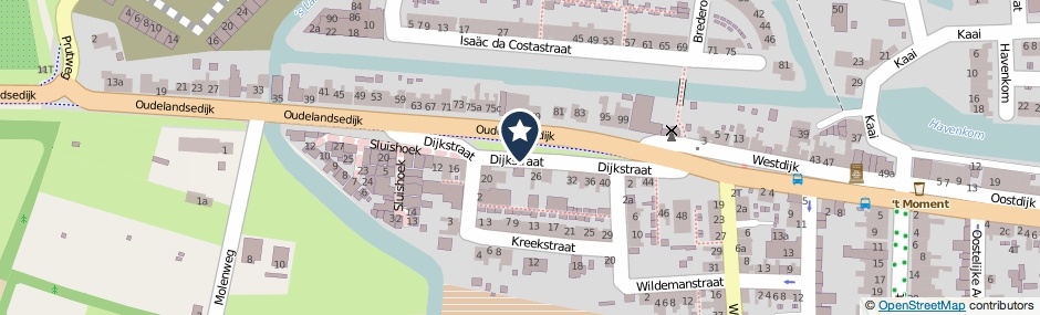 Kaartweergave Dijkstraat in Sommelsdijk