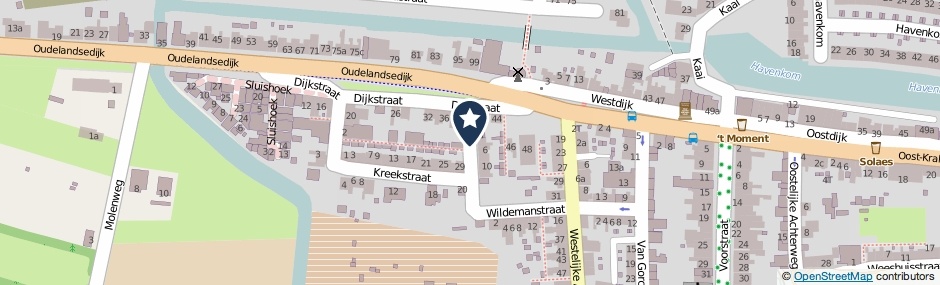 Kaartweergave Eerste Dijkdwarsstraat in Sommelsdijk