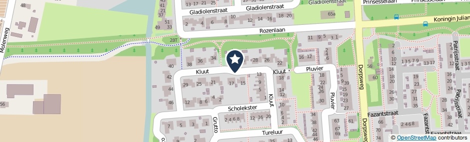 Kaartweergave Kluut in Sommelsdijk