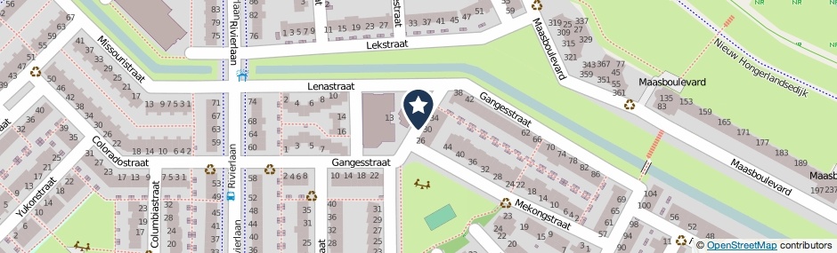 Kaartweergave Gangesstraat in Spijkenisse