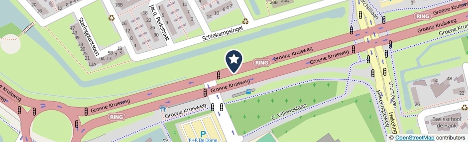 Kaartweergave Groene Kruisweg in Spijkenisse