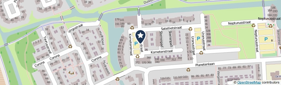 Kaartweergave Kometenstraat in Spijkenisse