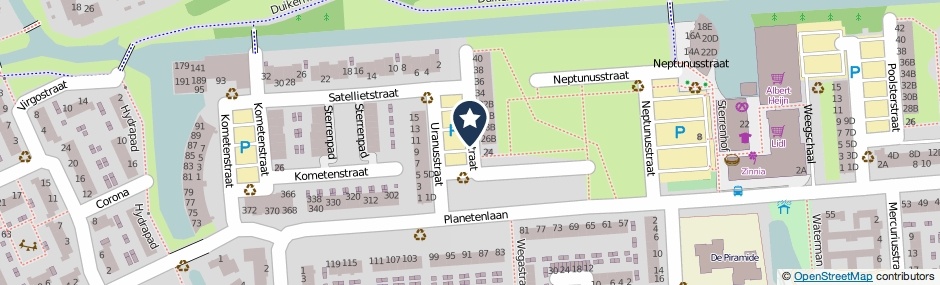 Kaartweergave Uranusstraat in Spijkenisse