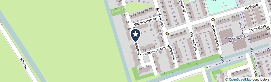Kaartweergave Waldhoornstraat in Spijkenisse