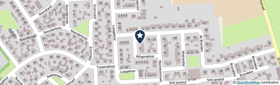 Kaartweergave Wilgenakker 10 in Sprundel