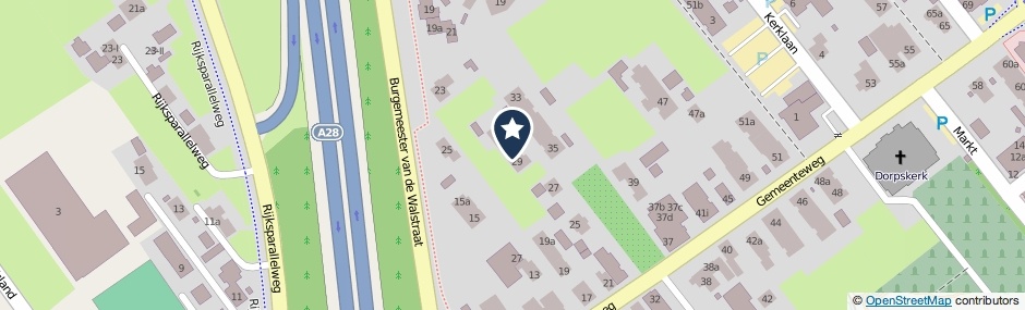 Kaartweergave Gemeenteweg 29 in Staphorst