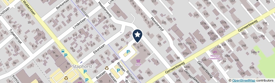 Kaartweergave Meestersweg 1-G in Staphorst