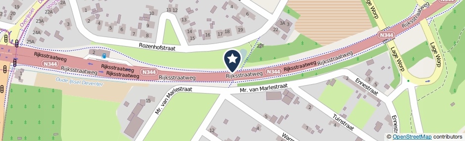 Kaartweergave Rijksstraatweg in Steenenkamer