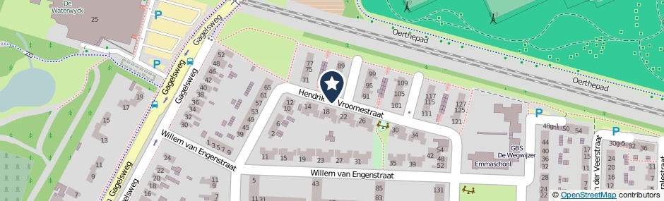 Kaartweergave Hendrik De Vroomestraat in Steenwijk
