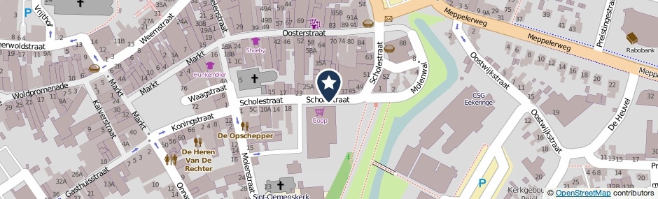 Kaartweergave Scholestraat in Steenwijk
