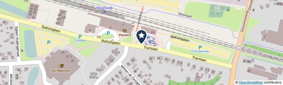 Kaartweergave Stationsplein in Steenwijk