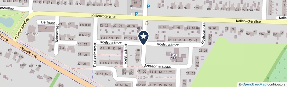 Kaartweergave Troelstrastraat in Steenwijk