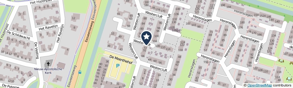Kaartweergave Westercluft in Steenwijk