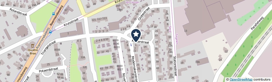 Kaartweergave Keizerstraat in Steyl