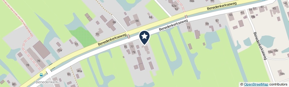 Kaartweergave Benedenkerkseweg 75 in Stolwijk