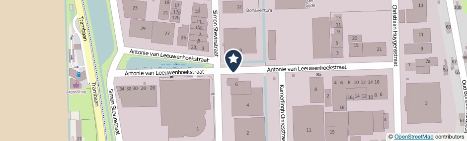 Kaartweergave Antonie Van Leeuwenhoekstraat in Strijen