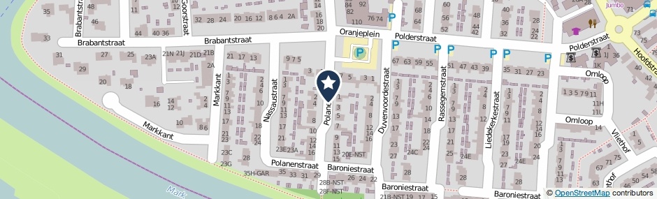Kaartweergave Polanenstraat in Terheijden