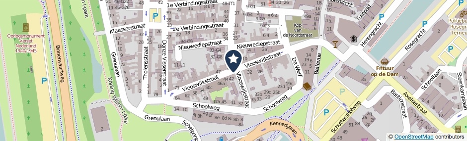 Kaartweergave Vlooswijkstraat in Terneuzen