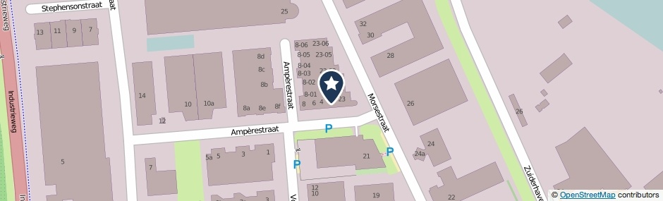 Kaartweergave Amperestraat 2 in Tiel