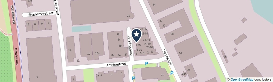 Kaartweergave Amperestraat 8-03 in Tiel