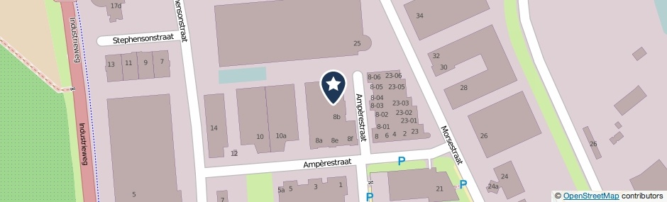 Kaartweergave Amperestraat 8-C in Tiel