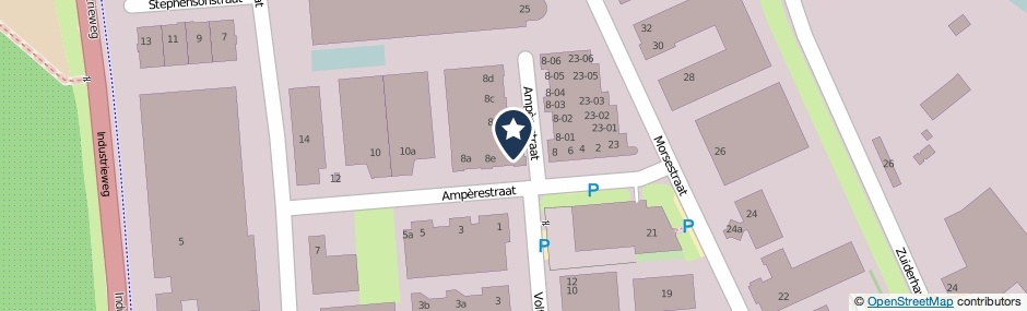 Kaartweergave Amperestraat 8-F in Tiel