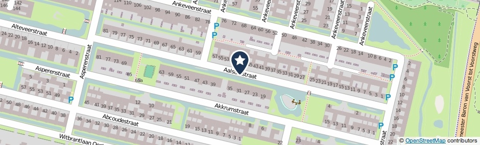 Kaartweergave Aalsumstraat in Tilburg