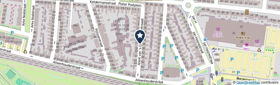 Kaartweergave Arent Van 's Gravesandestraat in Tilburg
