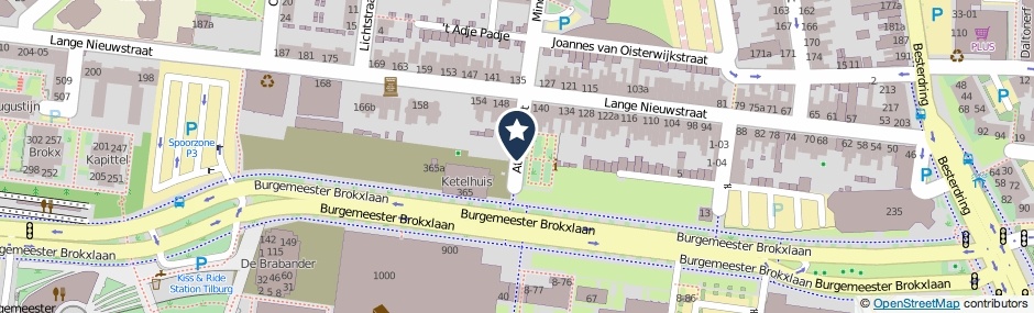Kaartweergave Atelierstraat in Tilburg