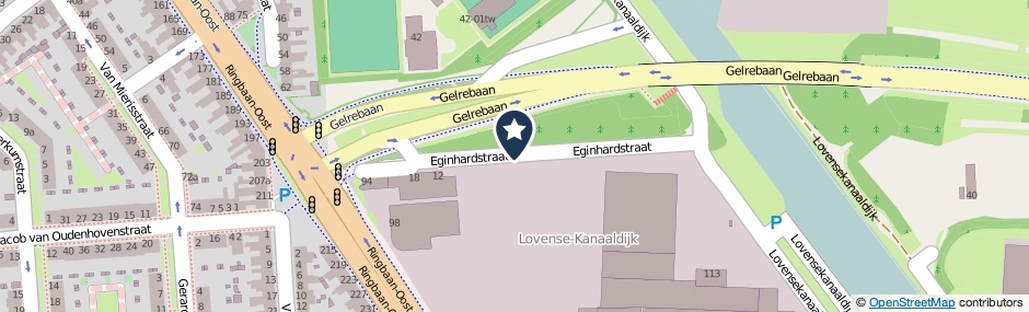 Kaartweergave Eginhardstraat in Tilburg