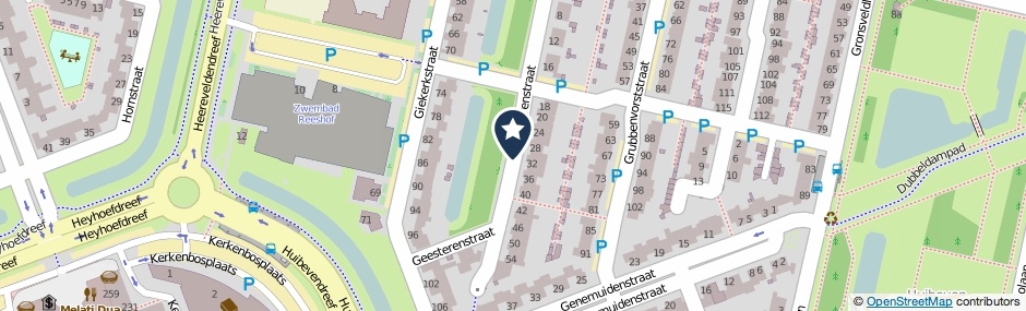 Kaartweergave Geesterenstraat in Tilburg