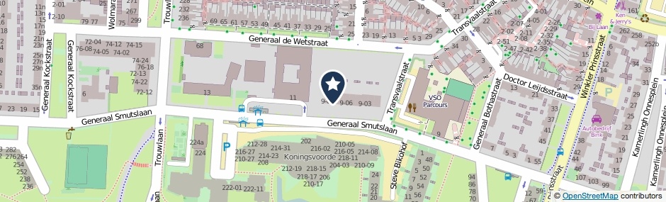 Kaartweergave Generaal Smutslaan 9-09 in Tilburg