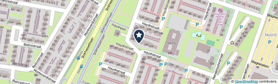 Kaartweergave Haydnstraat 244 in Tilburg