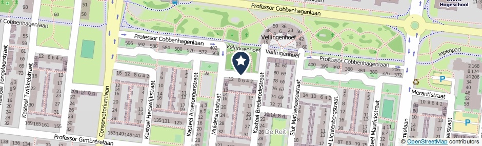 Kaartweergave Kasteel Middachtenstraat in Tilburg