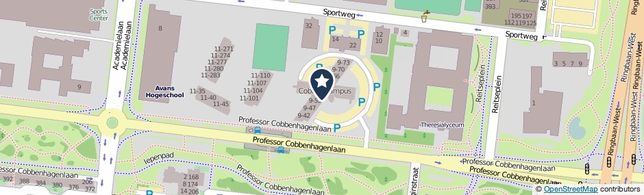 Kaartweergave Professor Cobbenhagenlaan 7-11 in Tilburg