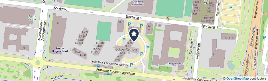 Kaartweergave Professor Cobbenhagenlaan 7-30 in Tilburg
