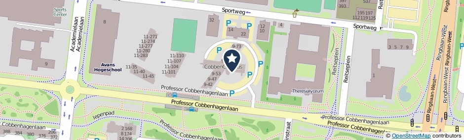 Kaartweergave Professor Cobbenhagenlaan 7-34 in Tilburg