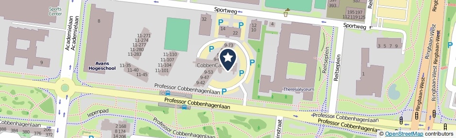 Kaartweergave Professor Cobbenhagenlaan 7-36 in Tilburg