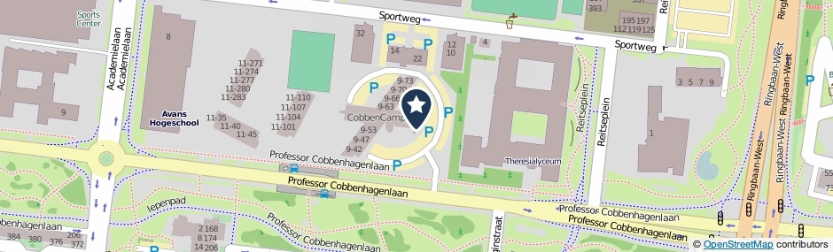 Kaartweergave Professor Cobbenhagenlaan 7-40 in Tilburg