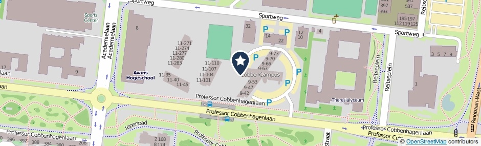 Kaartweergave Professor Cobbenhagenlaan 7-55 in Tilburg