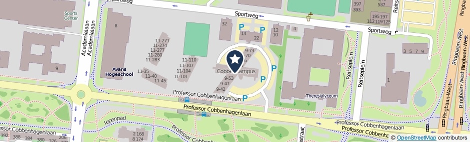 Kaartweergave Professor Cobbenhagenlaan 9-12 in Tilburg