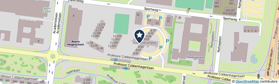 Kaartweergave Professor Cobbenhagenlaan 9-21 in Tilburg
