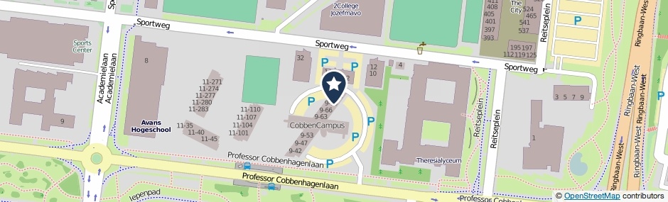 Kaartweergave Professor Cobbenhagenlaan 9-30 in Tilburg