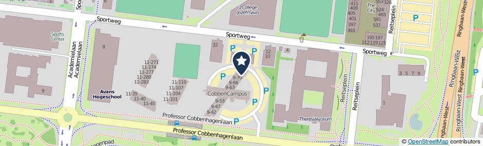 Kaartweergave Professor Cobbenhagenlaan 9-32 in Tilburg