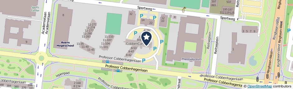 Kaartweergave Professor Cobbenhagenlaan 9-36 in Tilburg
